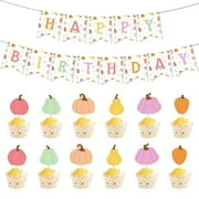 Thanksgiving Themed Party Decoration, Banner Cake Topper Suitable for Birthday, Thanksgiving Banquet, Autumn Themed Party, and Baby Shower Party Decoration Supplies