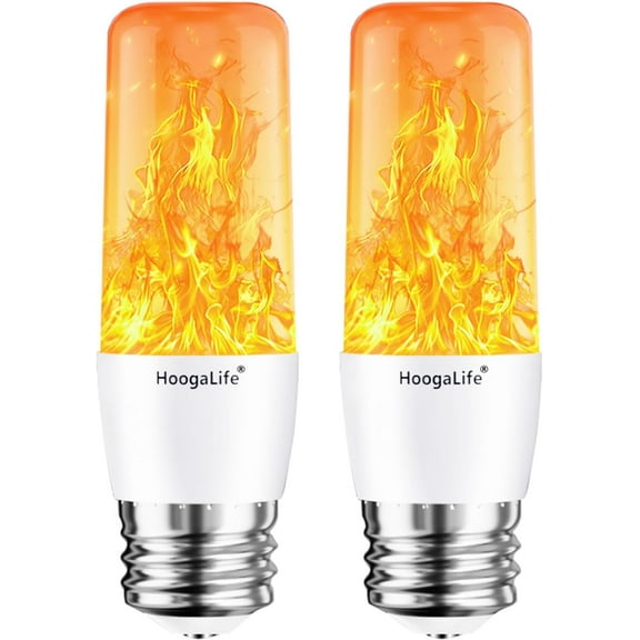 YANTON Flame Light Bulbs, Warm Flickering Light Bulbs Effect of Real Fire, E26 YANTON Flame Light Bulb for Christmas, Halloween, Party Patio Porch Home Holiday Indoor & Outdoor DecoratioYANTON-2 Pack