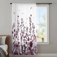 thumbnail image 4 of Red Botanical Sheer Curtains 45 Inches Long, Dragonfly Flower Leaf Retro Chinese Light Filering Curtains, Breathable Simi Curtain Privacy Drapes for Kitchen Bathroom Small Window Treatment, 4 of 9