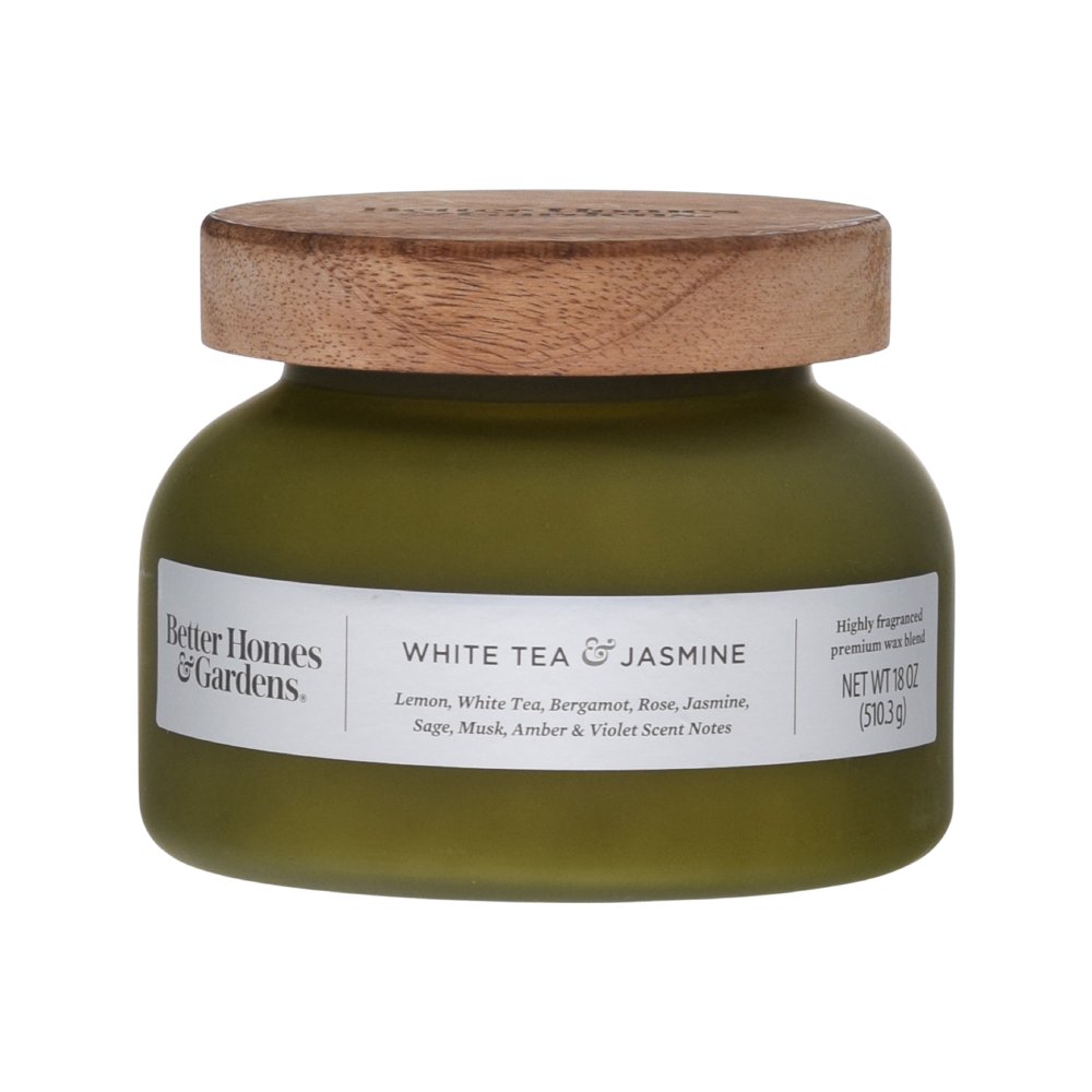 Better Homes & Gardens White Tea & Jasmine 18oz Scented 2wick Candle