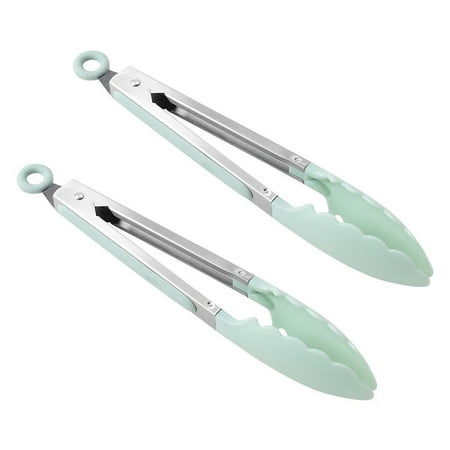 YEjing 1Pc Stainless Steel Food Clip Silicone Cooking Grilling Tong Salad Bread Serving Non-Stick for Barbecue Kitchen Clip Clamp Tools