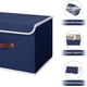 thumbnail image 4 of 2 contenedores de almacenamiento con tapa, asas de cuero sintético, cajas de almacenamiento, tablero de plástico PP, decorativos, plegables, con tapa, de tela de lino y algodón, cubos para el hogar,, 4 of 8