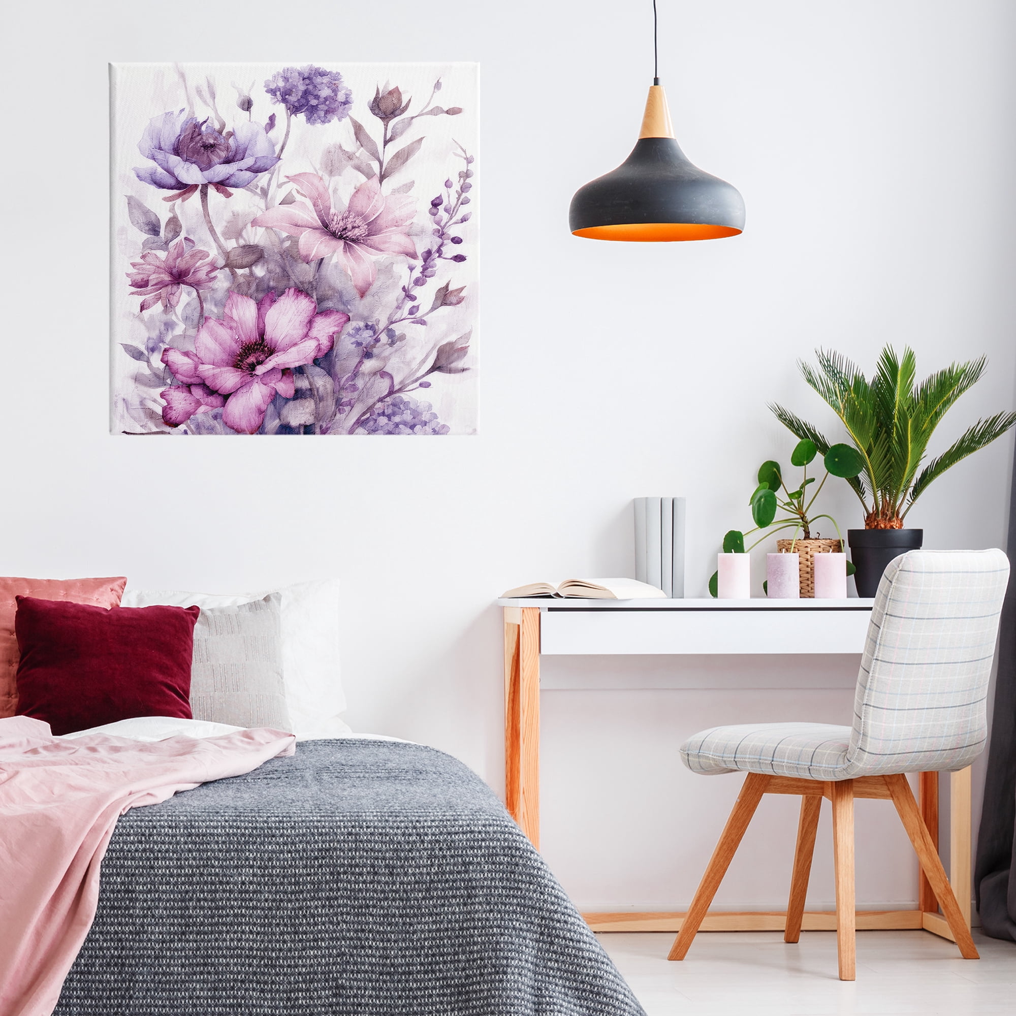 Stupell Industries Purple & Blush Florals Canvas Wall Art, design by Kim Allen
