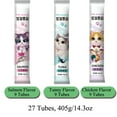 thumbnail image 2 of Cat Treats, Lickable, Squeezable Creamy Puree Cat Treat, 0.5 Ounces Each Tube, Mix Flavor, 27 Tubes., 2 of 10