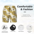 thumbnail image 5 of Sigee Cartoon Honey Pot Bee Sunflower Print Mens Swim Trunks with Compression Liner Quick Dry Swim Stretch Beach Shorts with Pockets,S-3XL, 5 of 7