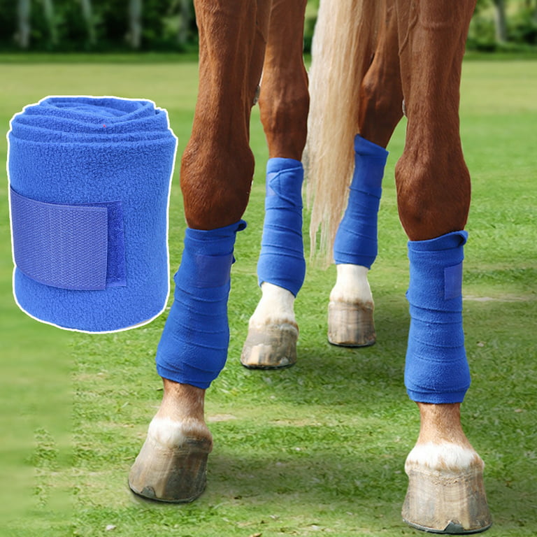 XINHUADSH Horse Leg Wrap Super Soft Ultra-thick Blue Color Fleece  Equestrian Horse Leg Wraps Protect Bandage Horse Supplies