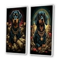thumbnail image 3 of Designart "Gangster Dachshund Cool Canine Character I" Animals Dog Daschund Framed Wall Art Set Of 2 - Children's Art Black Frame Gallery Set For Office Decor, 3 of 6