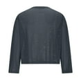 thumbnail image 4 of Women's Sequin Knit Cardigan, Metallic Sparkle Open Front Jacket, Lightweight Long Sleeve Cover Up, Shimmering Thin Cover Cardigan, Casual Evening Wear Top Dark Gray XL, 4 of 5