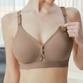 thumbnail image 2 of Arlun,Front Closure Nursing Bras for Breastfeeding Seamless Wireless Push up Soft Support Lifting Bras Pregnancy Maternity Ultra Comfort Full Coverage Bralettes Khaki 42, 2 of 4