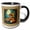 Black/White, variant on 3drose, a Pixie Whispering to a Sleeping Fox Vector Art, 11oz Mug