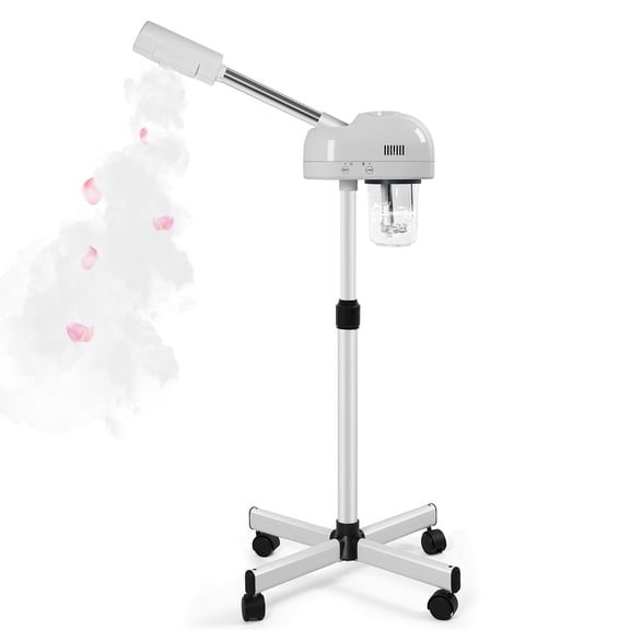 TASALON Professional Beauty Facial Steamer, Hot Mist Spray, Vaporizador Facial Steamer for Esthetician, Height Adjustable, Spa at Home, White