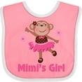 thumbnail image 3 of Inktastic Mimi's Girl Monkey Girls Baby Bib, 3 of 4