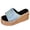 Blue, variant on Clearence Women’s Thick Platform Wedge Heel Fish Mouth Flip Flops Summer Sandals, Non-Slip Casual Beach Slippers with Cushioned Sole & Adjustable Ankle Strap
