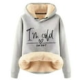 thumbnail image 2 of Womens Hoodies Fleece Jacket Yes I'm Still Freezing Me 24 7 Winter Sherpa Lined Sweatshirt Winter Warm Thermal Pullover Hooded Sweatshirts, 2 of 5