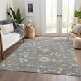 thumbnail image 6 of HomeRoots 678972 5 x 8 ft. Gray Copper & Blue Floral Washable Machine Made Rectangle Area Rug with UV Protection, 6 of 9