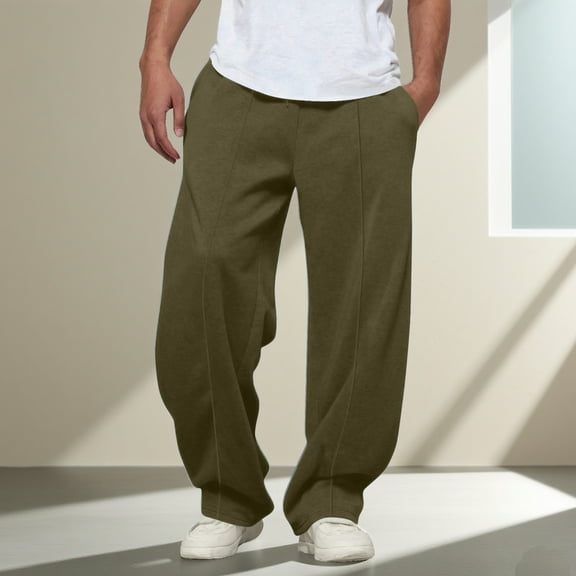 Awdenio Men's Pants Wide Leg Loose Sweatpants Open Bottom Drawstring Workout Gym Baggy Pants