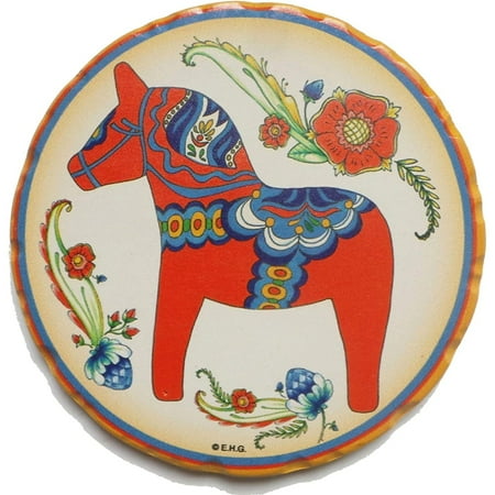 

Dala Horse 4 Ceramic Coaster Set | Scandinavian Gift Outlet (Orange)