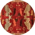 thumbnail image 1 of Ahgly Company Indoor Round Animal Orange Traditional Area Rugs, 3' Round, 1 of 1
