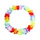 thumbnail image 4 of Conjunto de 5 piezas de falda hula hawaiana con hojas verdes, pulseras, diadema y artículos para fiestas luau en la playa (niño, flor verde)., 4 of 8