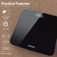thumbnail image 2 of Báscula digital RENPHO para baño con pantalla LED retroiluminada, alta precisión, mide hasta 180 kg (400 lb), incluye pilas, color negro, modelo 1S, 2 of 5