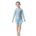 thumbnail image 5 of Swimsuit for Girls Girl's Full Coverage Long Sleeve Rash Guard Swimsuits with Skirt Baby Bathing Suit Girl Grey 2-3 Years, 5 of 7