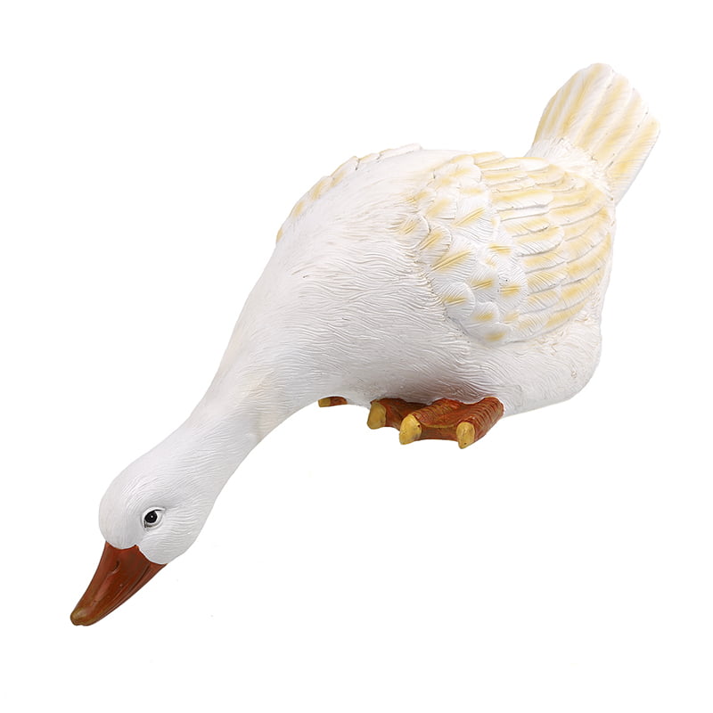Resin Crafts Statues Simulation Duck Non-toxic White Home Decorations  Durable Ornaments