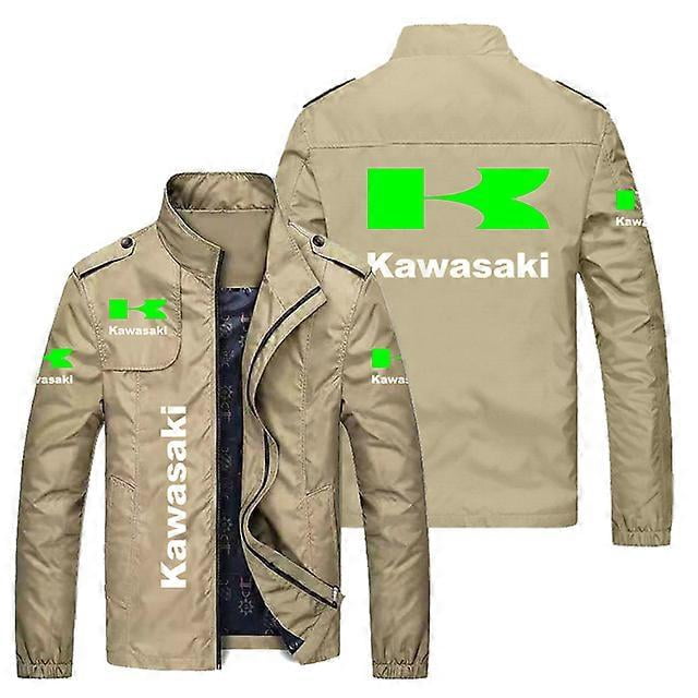 Spring And Autumn Men's Casual Kawasaki Men's Charge Clothes Polyester Jacket Retro Locomotive Windproof Fashion Motorcycle