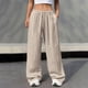 thumbnail image 5 of TaTaai Spring Autumn Solid Color Women Straight Leg Pants Elastic Waist Pocket Design Machine Washable No Fading Versatile Casual Daily Full Length Trousers Gift, 5 of 9