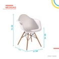 thumbnail image 2 of Silla Tipo Eames Con Brazos Comedor Moderno Retro Resistente blanco 6.49 pulg Pido Todo E-SEBZM-BK, 2 of 8