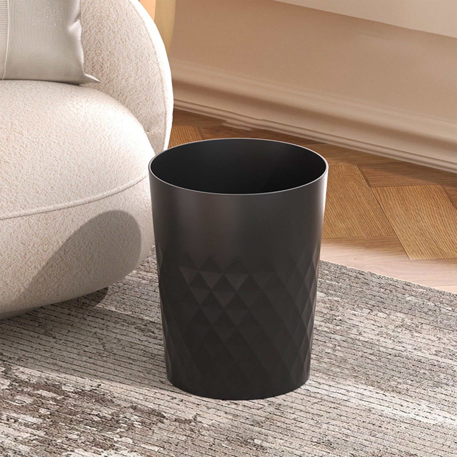 TaTaai 2Pcs Open Top Trash Can, Office Wastebasket, Kitchen Garbage Container Bin, Waste Trashcans for Bathroom, Restaurant, Restroom, Powder Room, Home