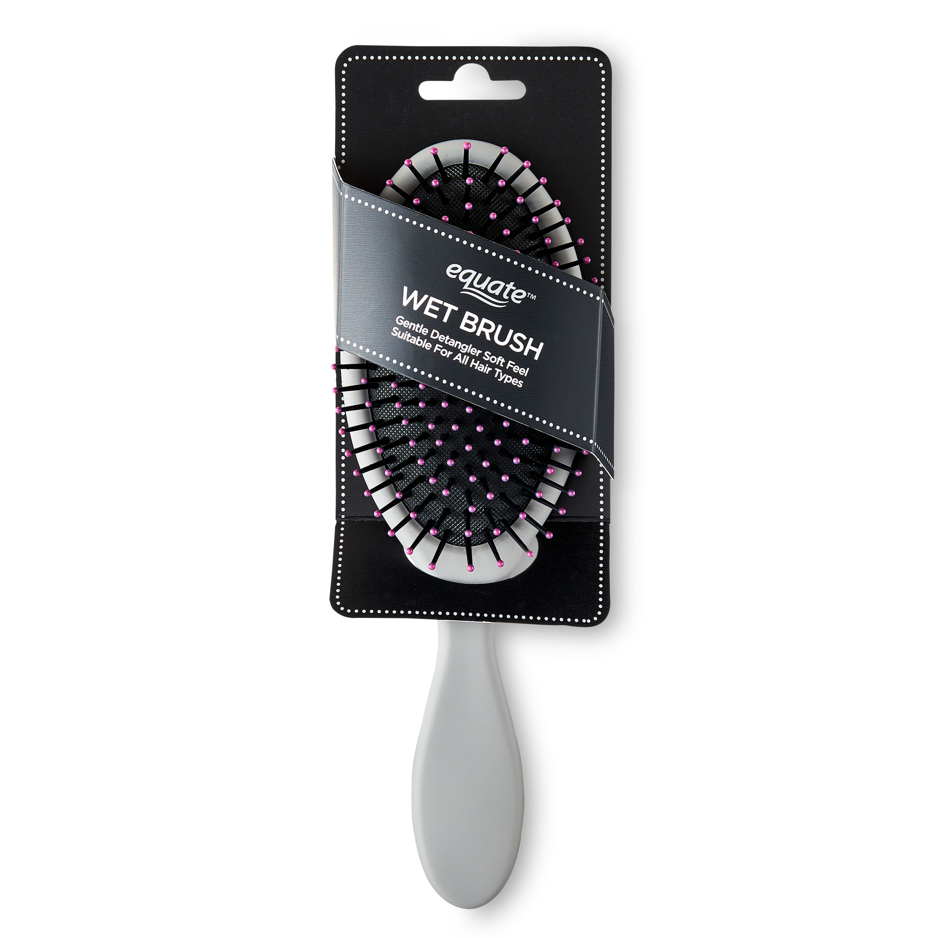 Equate Wet Shower Brush for Detangling Wet or Dry Hair, Gray