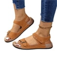 thumbnail image 5 of LTTVQM Walking Sandals for Women Arch Support Orthopedic Platform Open-Toe Casual Sandals Plantar Fasciitis Slip-On Lounge Sport Sandals for Summer Beach Athletic Brown 37(US-6.5), 5 of 5