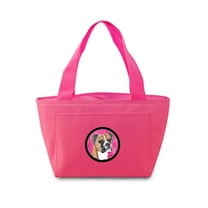 Boxer Zippered Insulated School Washable and Stylish Lunch Bag Cooler - Pink - 15 x 7 in.