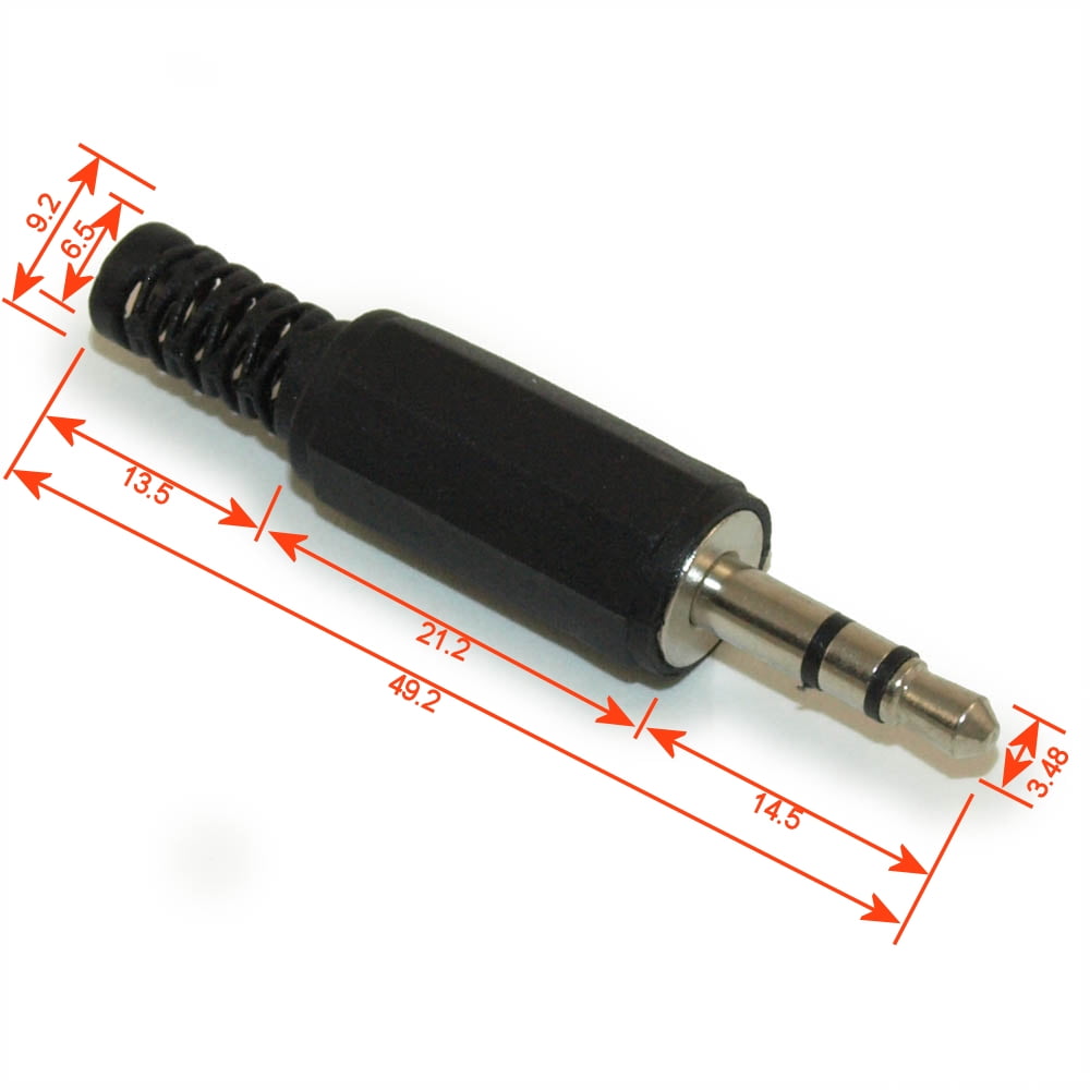 3 5mm plug jack stereo trs 3 connector self solder male walmart 