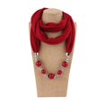 thumbnail image 3 of MHZLDYZ Silk Scarves for Women Women Pendant Scarf With Tassel Rhinestone Jewelry Scarves Satin Hair Wrap Hair Scarf for Women(Wine Red,One Size), 3 of 5