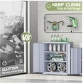 thumbnail image 6 of Crownland 36" Metal Office Storage Locking Cabinet, Lockable Garage Storage Cabinets, High Office File Cabinet with Adjustable Shelves for Garage(Cement Grey), 6 of 14