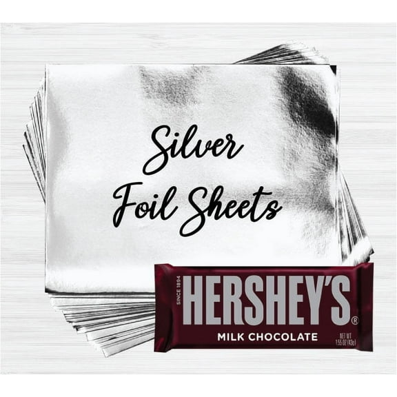 Silver Candy Bar Foil for Wrapping Chocolate Candy Bars - Pack of 40