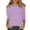 230 Violet, variante sur DENGDENG Hauts et Chemisiers pour Femmes à Manches 3/4, Col Rond au Coude, T-Shirts Basiques Boho d'Été Décontractés, Tuniques de Printemps, Chemisiers Trois Quarts, Grande Taille, Chandail à Enfiler avec Poche, Gris 3TG