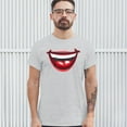 thumbnail image 3 of Tee Hunt Laughing Lips T-Shirt Funny Joy Positive Vibes Aprils' Fools Men's Novelty Shirt, Ash Gray, Large, 3 of 5