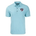 thumbnail image 2 of Men's Cutter & Buck Heather Powder Blue FC Dallas Forge Eco Stripe Stretch Recycled Tri-Blend Polo, 2 of 3
