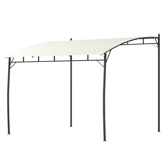 10x10 Outdoor Pergola Gazebo, Cream Patio Sun Shade Shelter Metal Frame