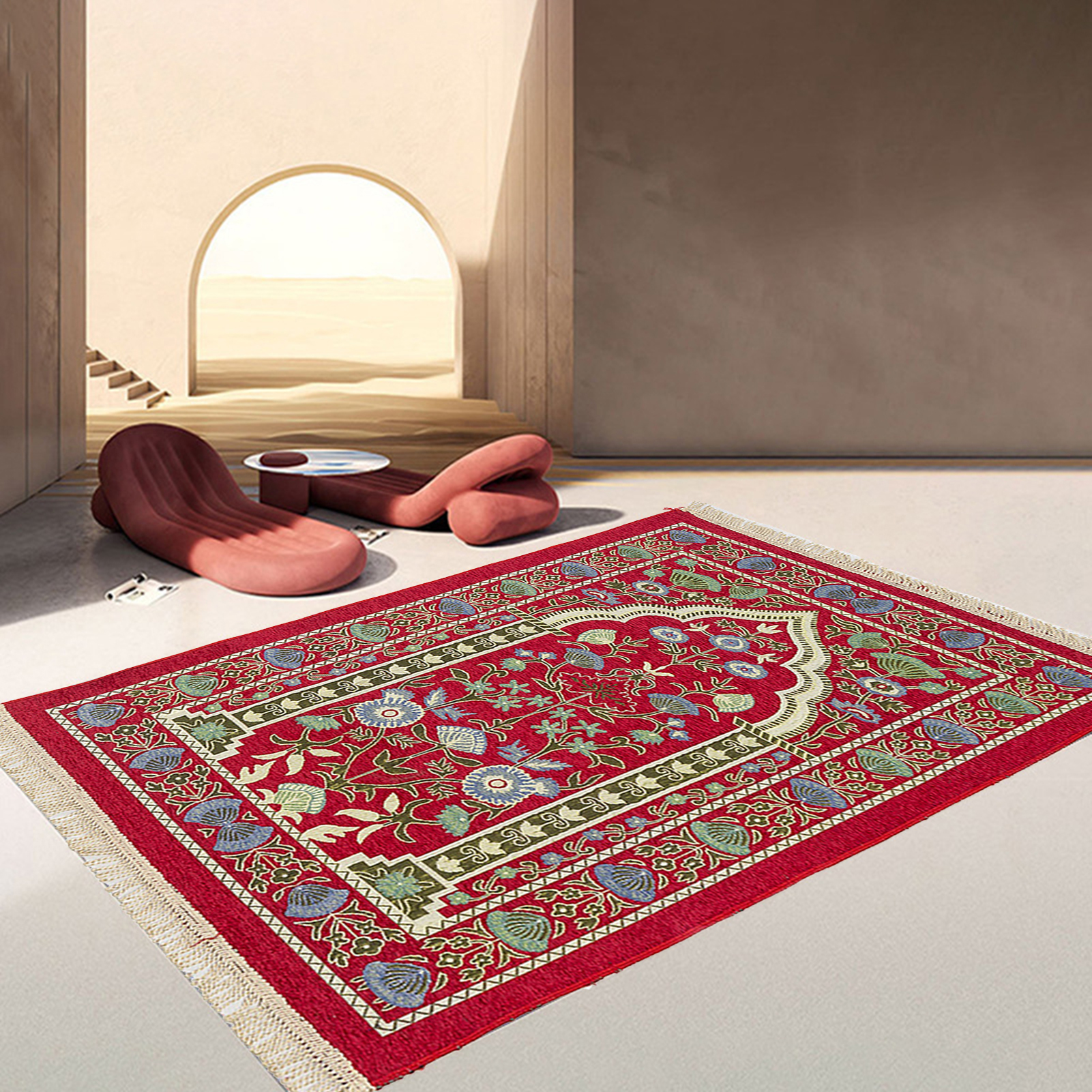 Prayer Mat Extra Cushioned Muslim Islamic Thick Musallah Namaz Rug Extra  Padded