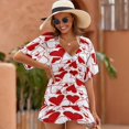 thumbnail image 5 of Red And White Heart Pattern Women's Luxury Party Dress Evening Dresses Ladies Cover Ups, 5 of 6