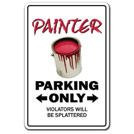 Painter novelty sticker | Indoor/Outdoor | Funny Home Décor for Garages, Living Rooms, Bedroom, Offices | SignMission Paint Brush Gift Funny Gag House Roller Decal Wall Plaque (Best Way To Paint A Room With A Roller)