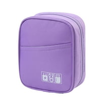 Ikohbadg Digital Storage Bag, Multifunctional Headset Data Cable Charger Storage Bag, Daily Classification and Storage Pouch, Oxford Cloth Organizer Pouch, Small Accessory Travel Storage Case, Purple