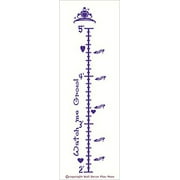 Princess Crown Growth Chart Wall Vinyl Sticker Decal 2'-5' to Measure Child's Growth - Purple