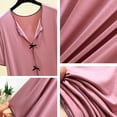 thumbnail image 4 of Blmnix Nightgown for Women Sleepshirts Bamboo Nightgown Lightweight Nightgowns Nightgowns Short Sleeve V-Neck Pink Long Summer Nightgowns for Women, 4 of 5