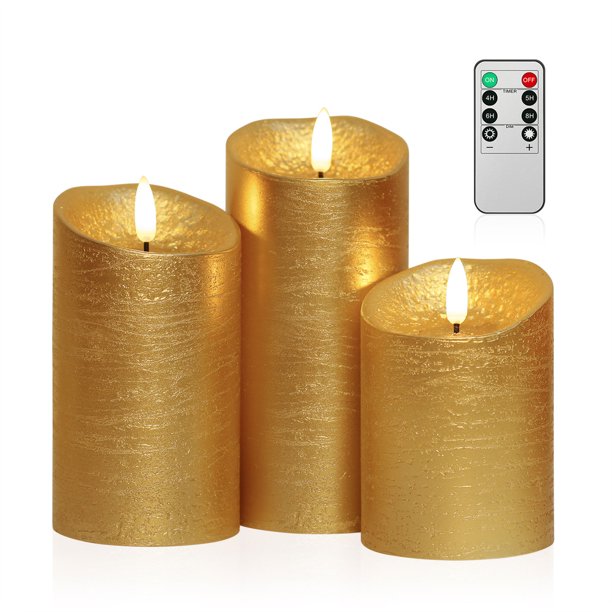 3Pcs/Set Battery Operated Flickering Flameless Candle Electric LED Real