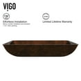 thumbnail image 5 of Rectangular Glass Vessel Sink in Russet Glass, 5 of 8