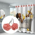 thumbnail image 5 of Norbi 12 Pcs Shower Curtain Hooks Set Rose Flower Shower Curtain Hooks Anti-rust Decorative Resin Hooks Decoration for Bathroom Baby Room Bedroom Living Room, 5 of 6